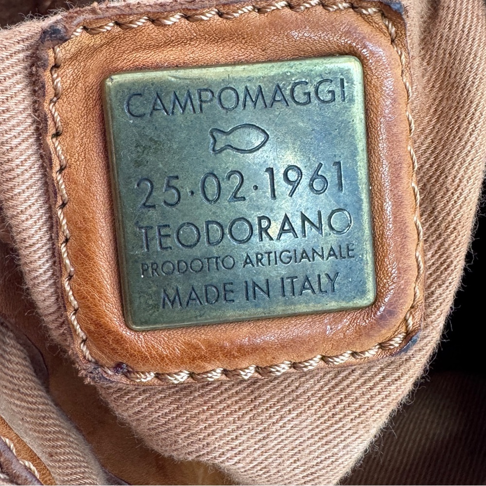 Campomaggi Italian Leather Messenger Crossbody Bag Distressed Made in Italy - Picture 4 of 16